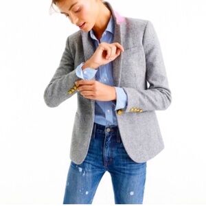 J. Crew Campbell Donegal Rare Blazer Jacket Size 2 Grey